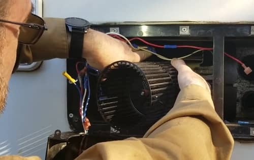 travel trailer heater fan not working