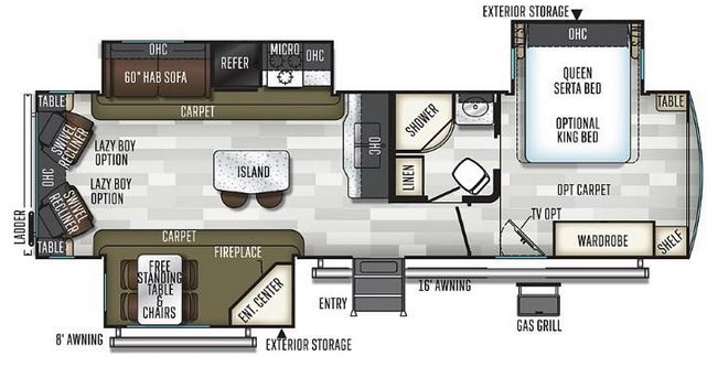 travel trailer with double slide out