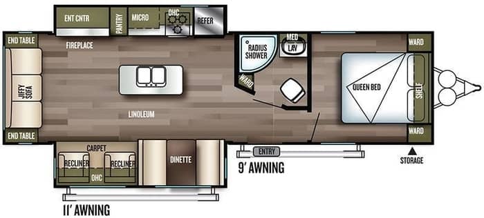 travel trailer with double slide out