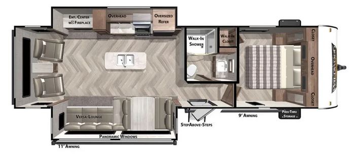 travel trailer with double slide out