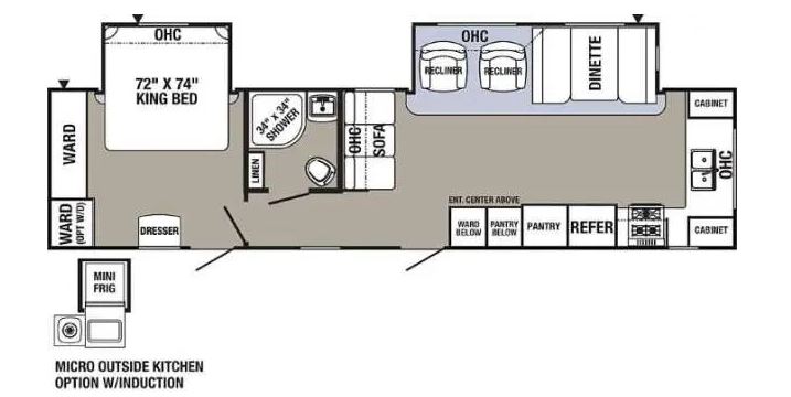 best travel trailer king bed