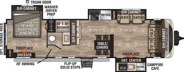 travel trailer with double slide out